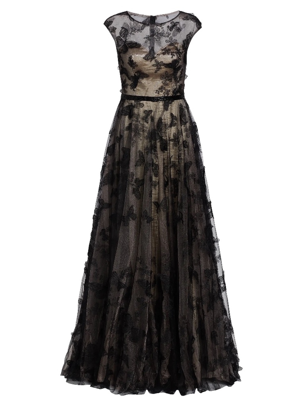 Rene Ruiz Collection Butterfly Tulle Illusion Gown